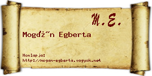Mogán Egberta névjegykártya